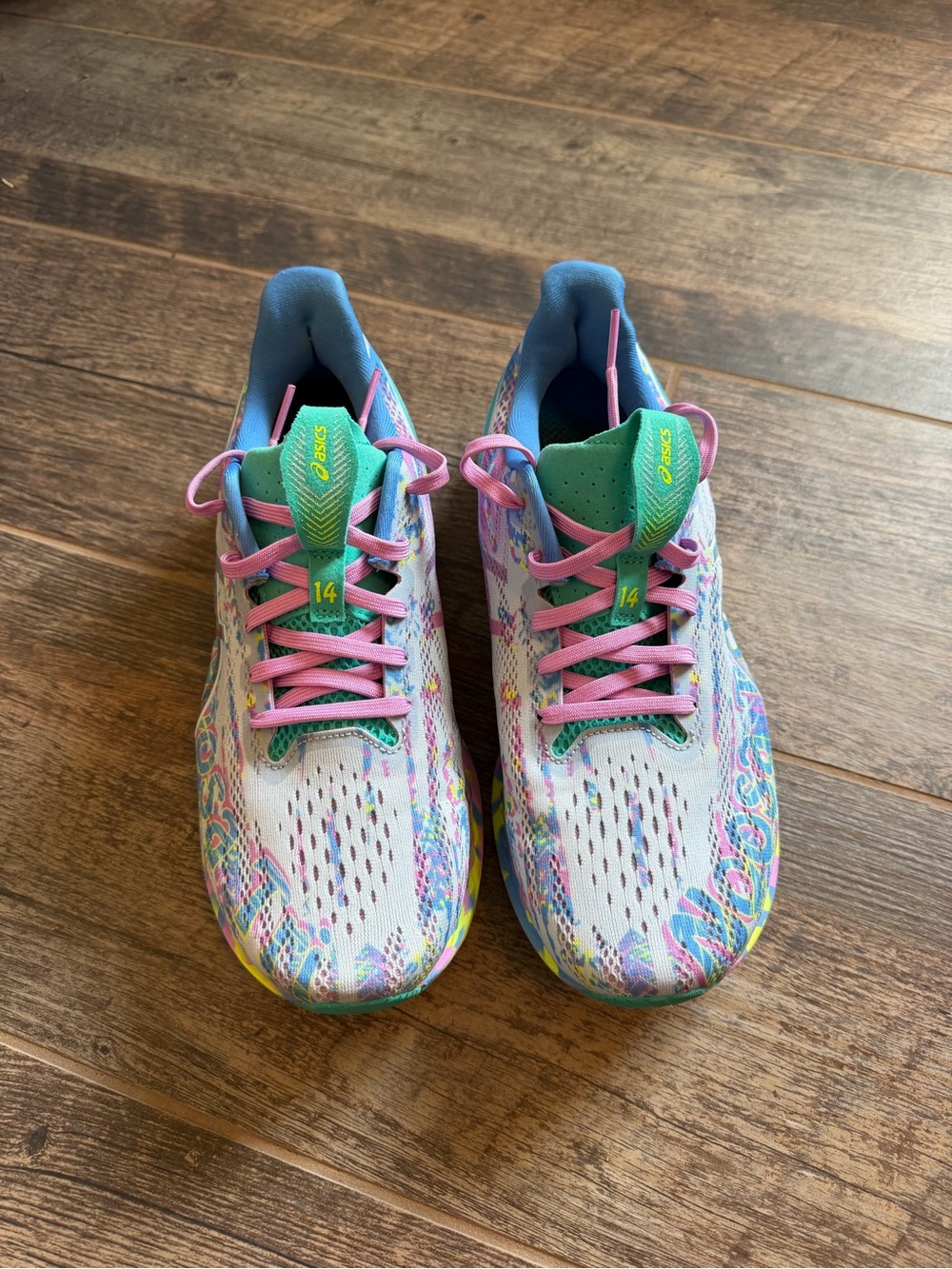 Asics Women's Multicolor Running Shoes - White, Pink & Green
